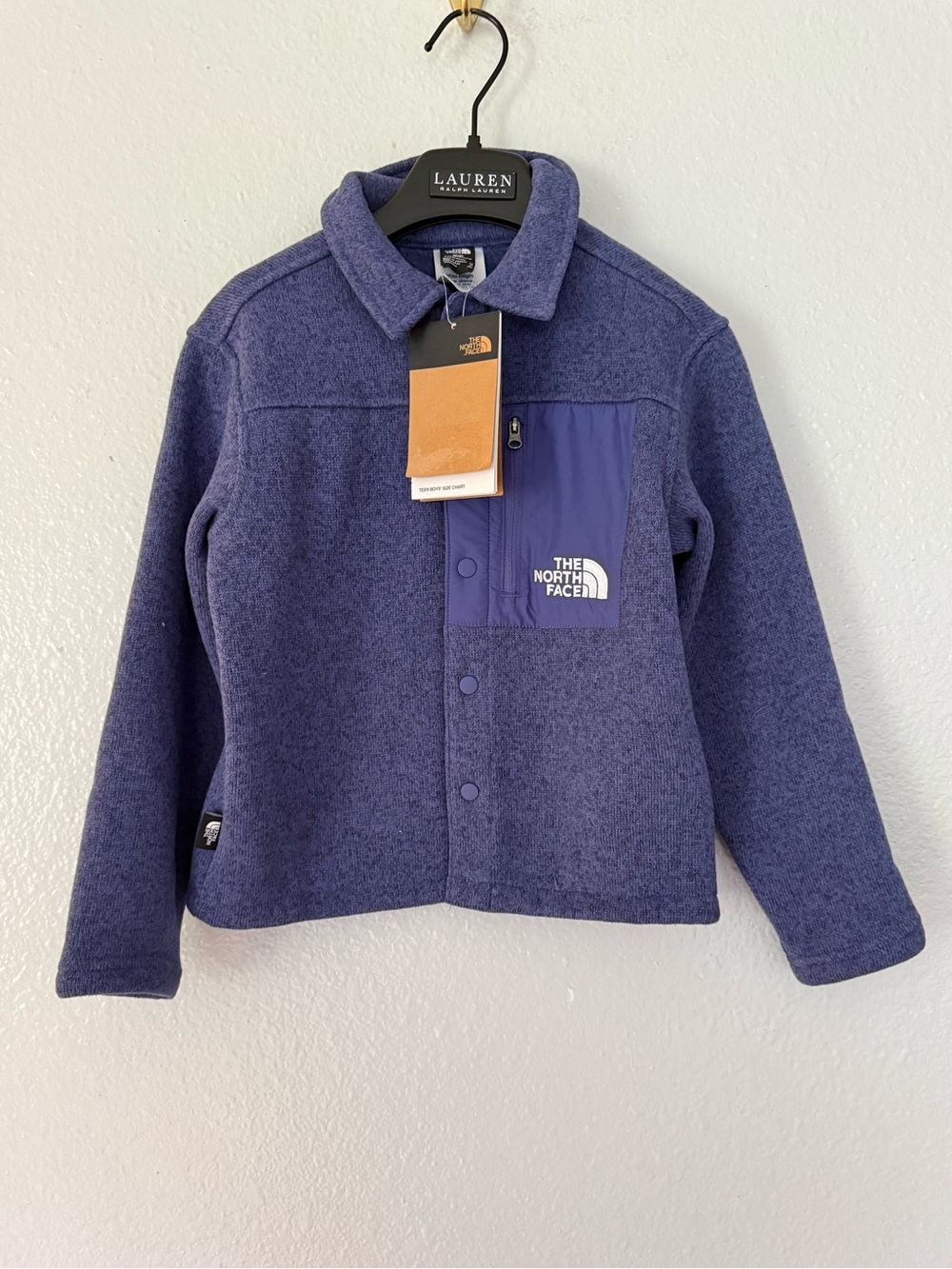 New The North Face Little Boy Button Down Fleece  Sweater Size: XS 6